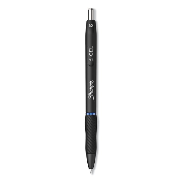 Sharpie S-Gel High-Performance Gel Pen, Retractable, Bold 1 mm, Blue Ink, Black Barrel, PK12 PK 2096187